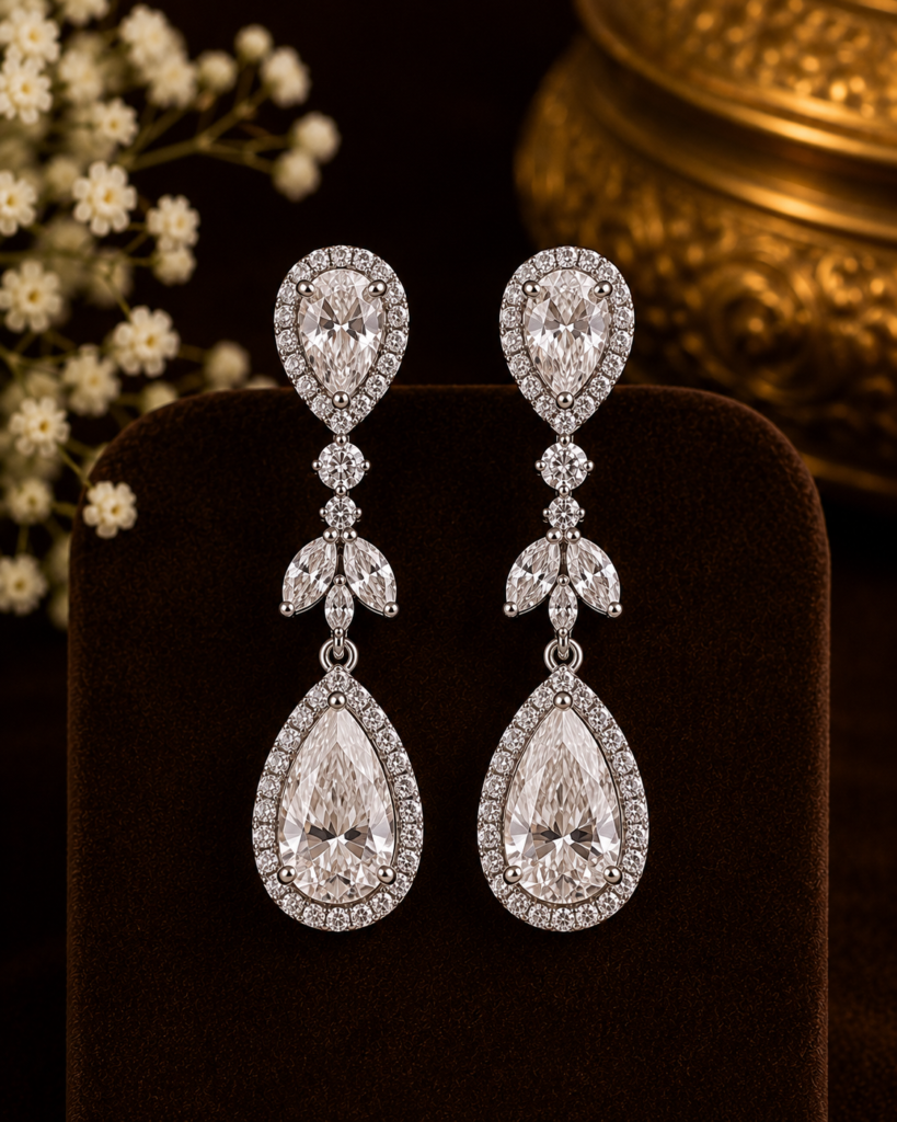 Drop Diamond Earrings